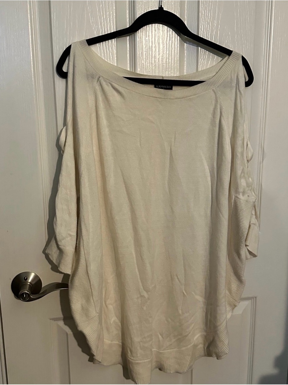 Express Cream Cold-Shoulder Tunic Top